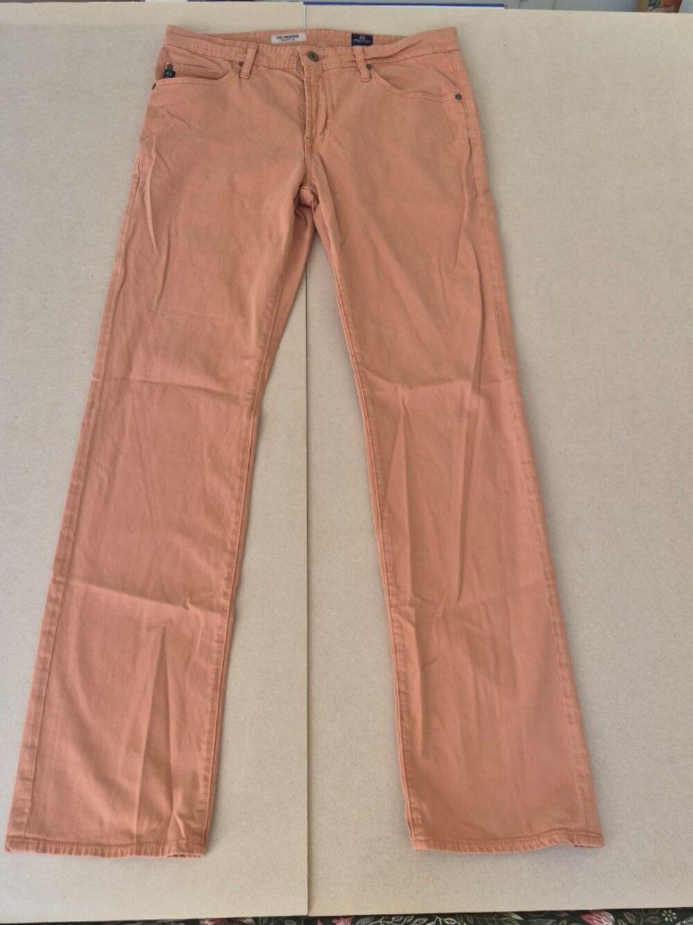 AG Adriano Goldschmied The Protégé Men's pants 33x34 Straight Peach Stretch